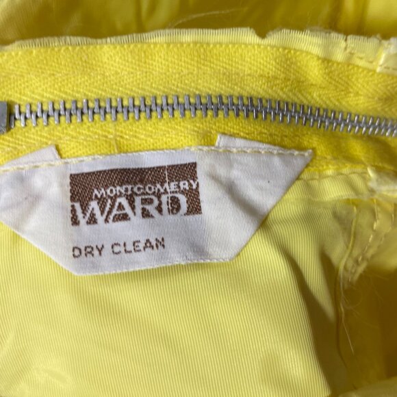 🌼 Vintage 1960s Montgomery Ward Yellow Gown w/ Sheer Overlay - - Picture 11 of 11